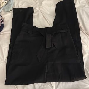 Black tie at waist pants